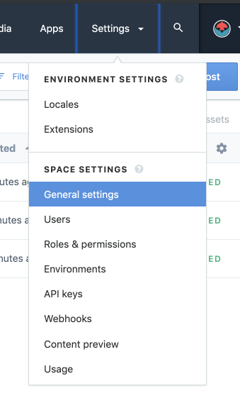 General settings for Space ID