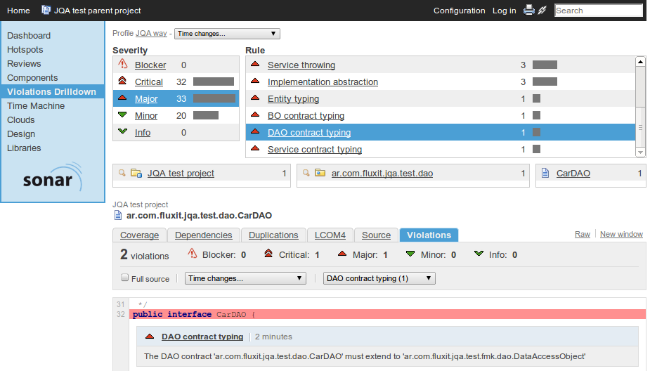 Image of Sonar JQA result