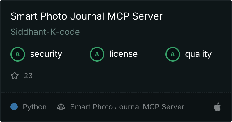 Smart Photo Journal Server MCP server