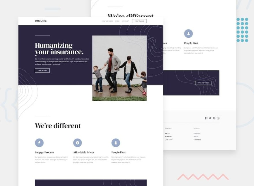 Design preview for the Insure landing page challenge