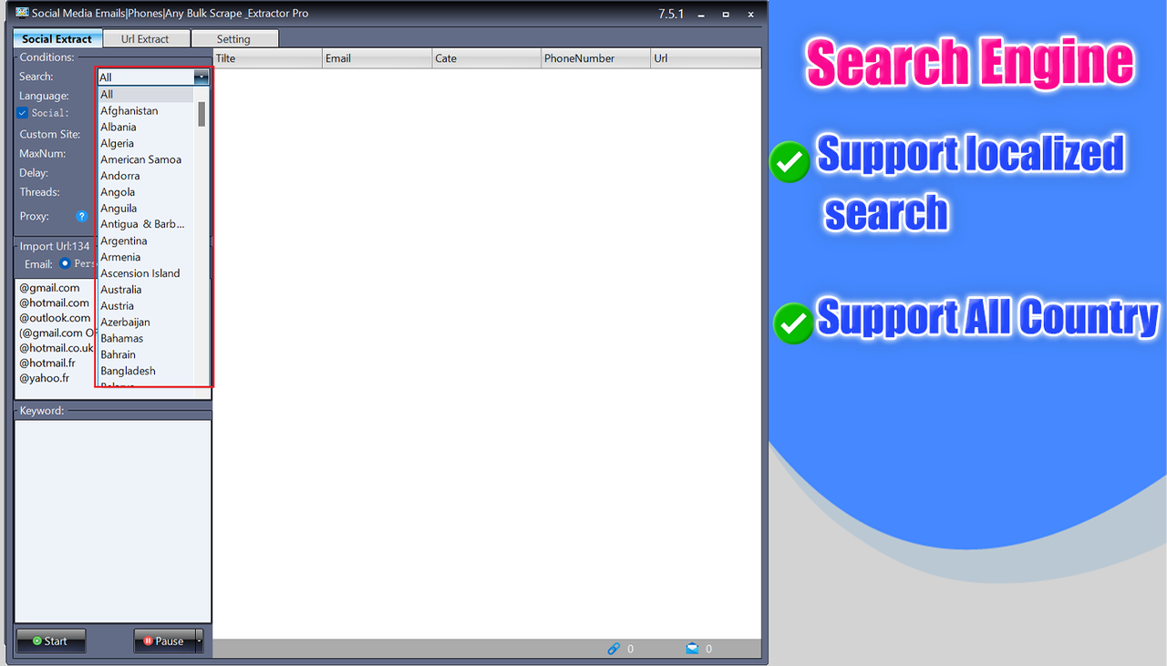 Social Media Emails|Phones|Any Bulk Scrape & Extractor Pro-#email extract #phone number extract #email scrape #bulk email extract #social extract #media extract Extract emails from Facebook,Email crawler software free download,Fast email extractor,Email grabber,Email address extractor tool