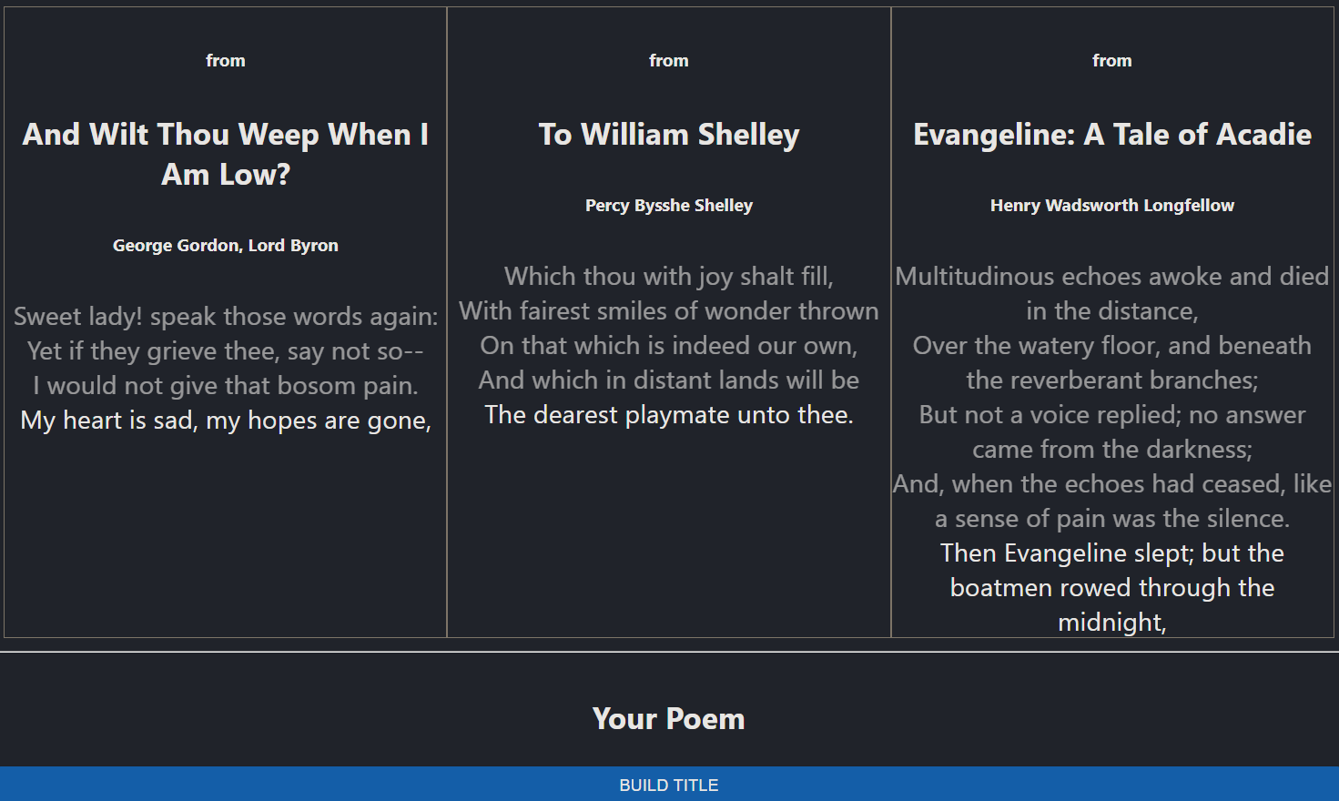 Poem Creation Page