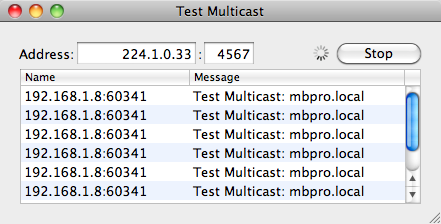 Multicast Ping Screenshot