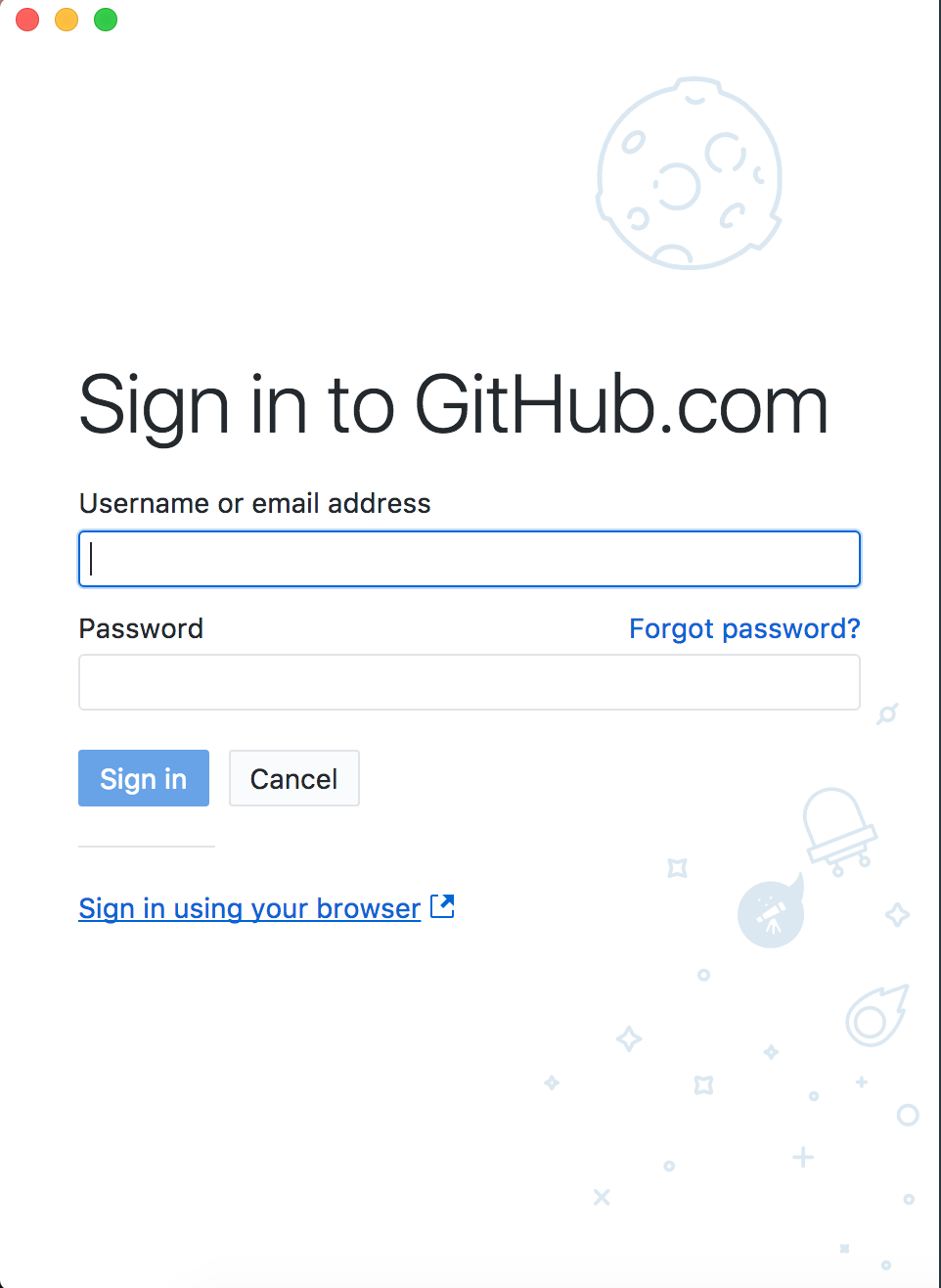 Click 'Sign in Using your Browser'