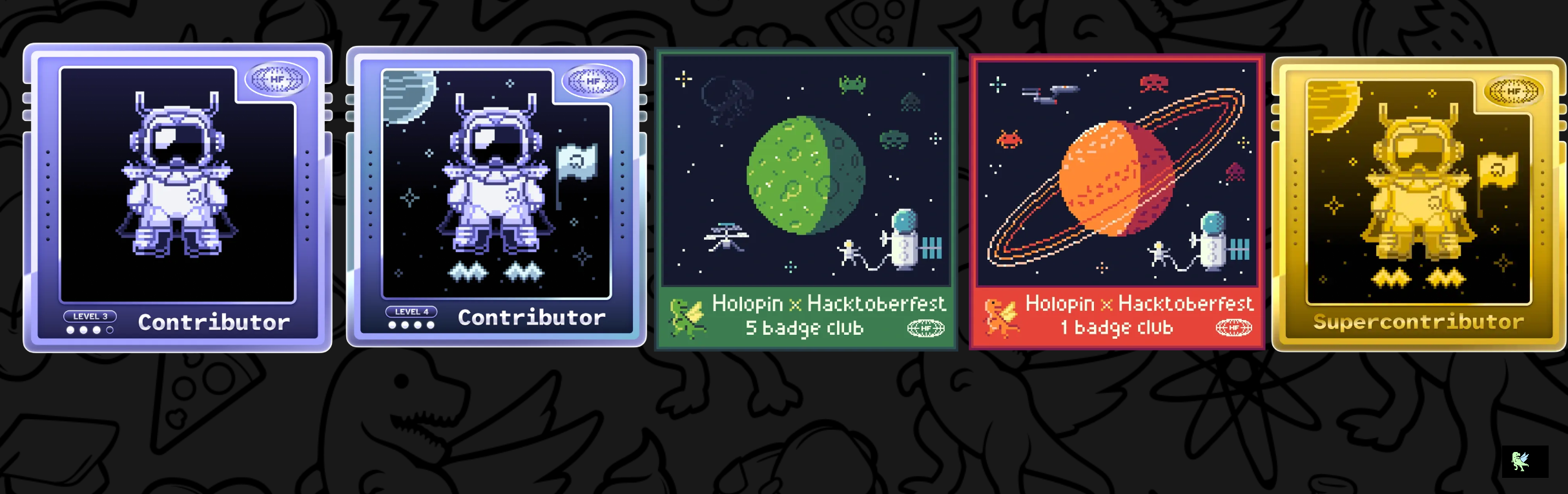 An image of @aravindahwk's Holopin badges, which is a link to view their full Holopin profile
