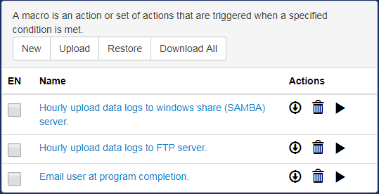 Setup page macro editor