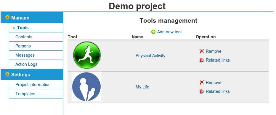 View in manage page