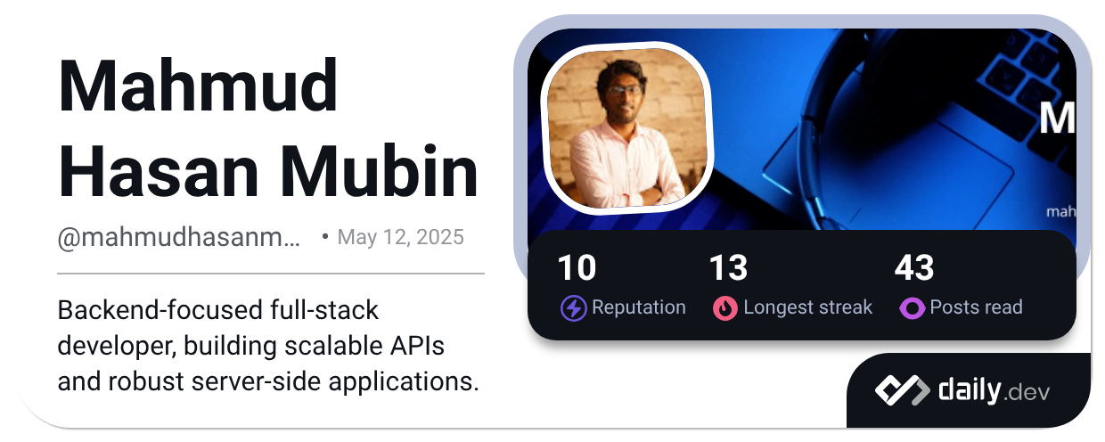 MH-Mubin (Mahmud Hasan Mubin) · GitHub