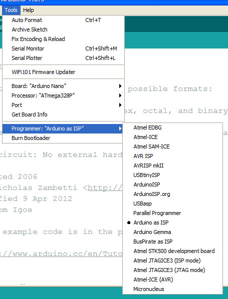 Arduino as ISP