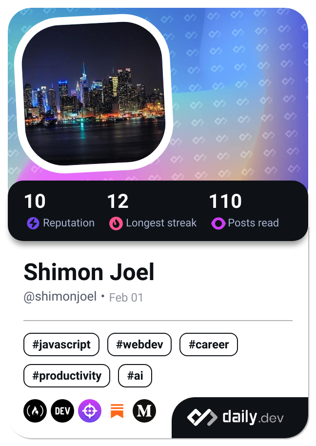 Shimon Joel's Dev Card