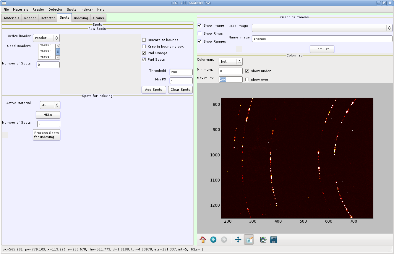 Screenshot-LLNL XRD Analysis Tool