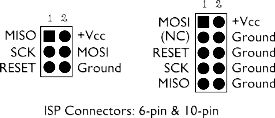 Atmel ICSP pinout