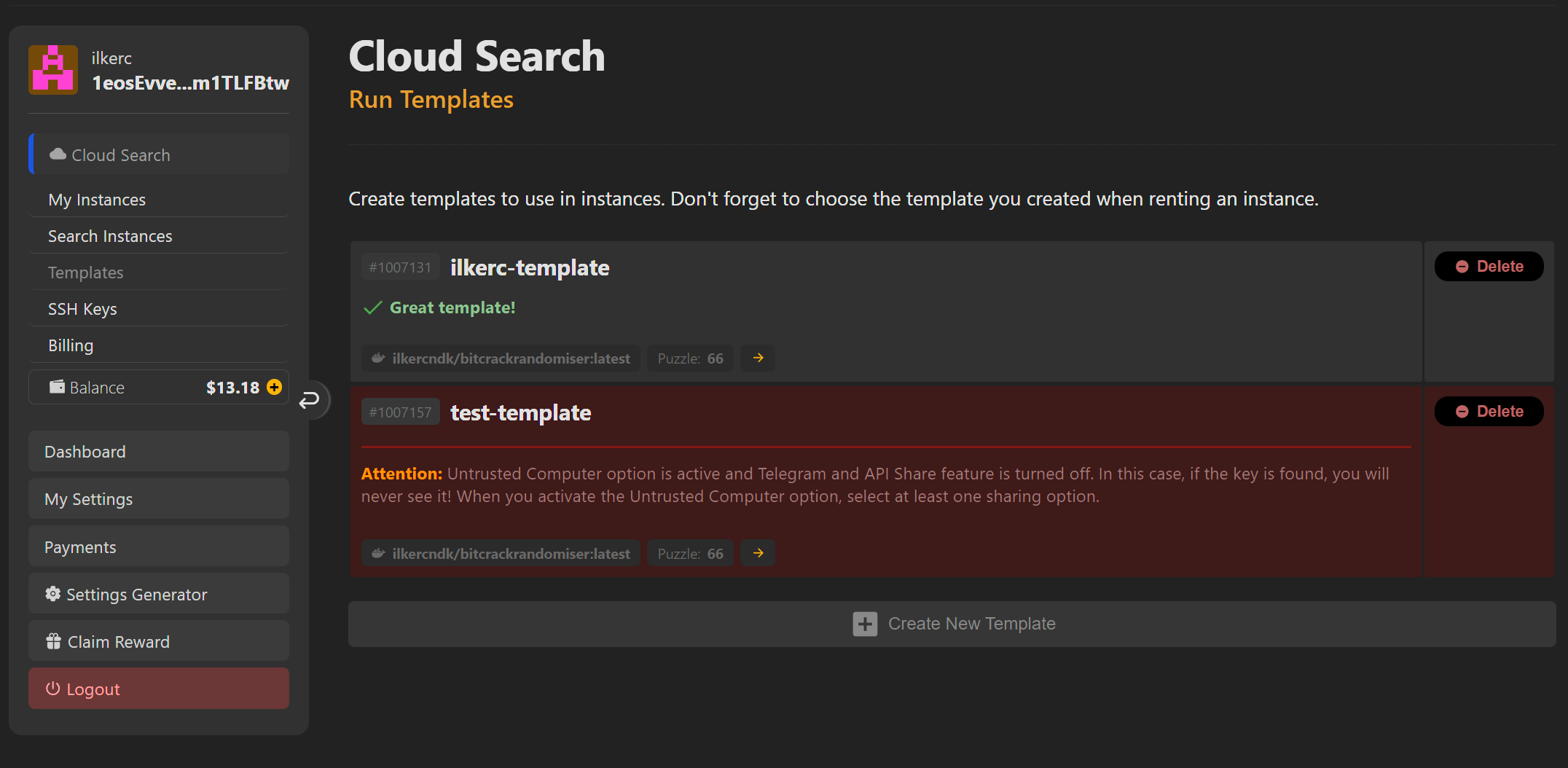 Templates on CloudSearch