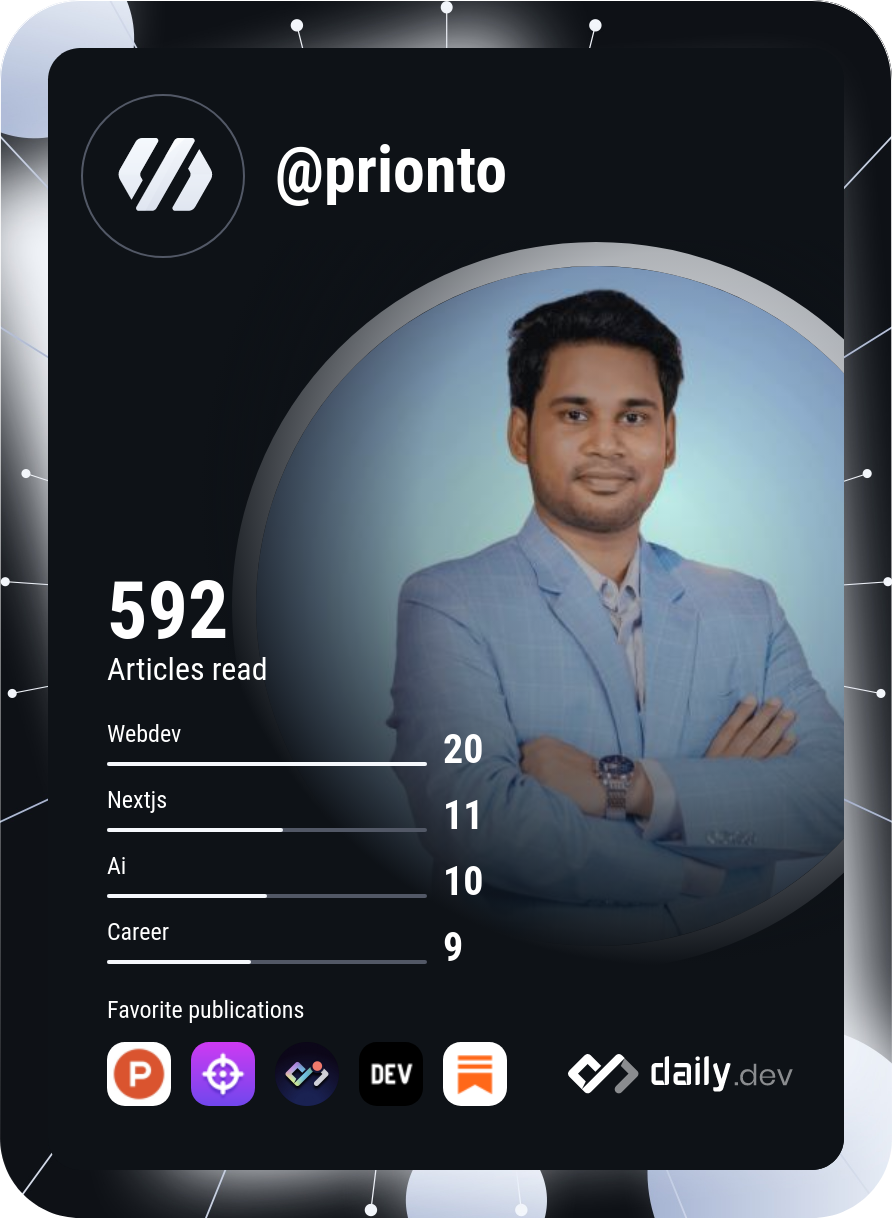 Prionto Adbullah's Dev Card