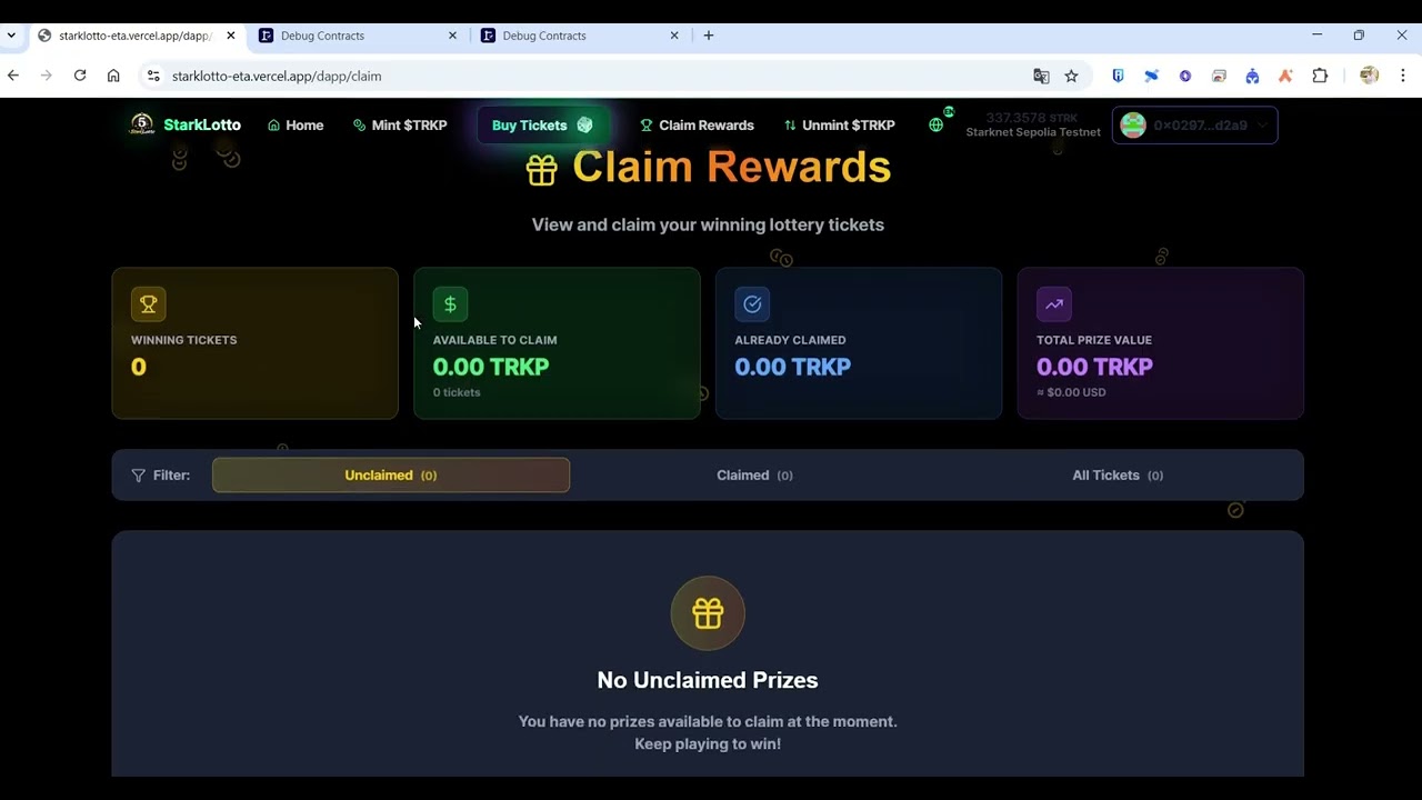 StarkLotto Hackathon Video