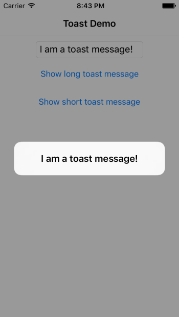 Toast Demo iOS