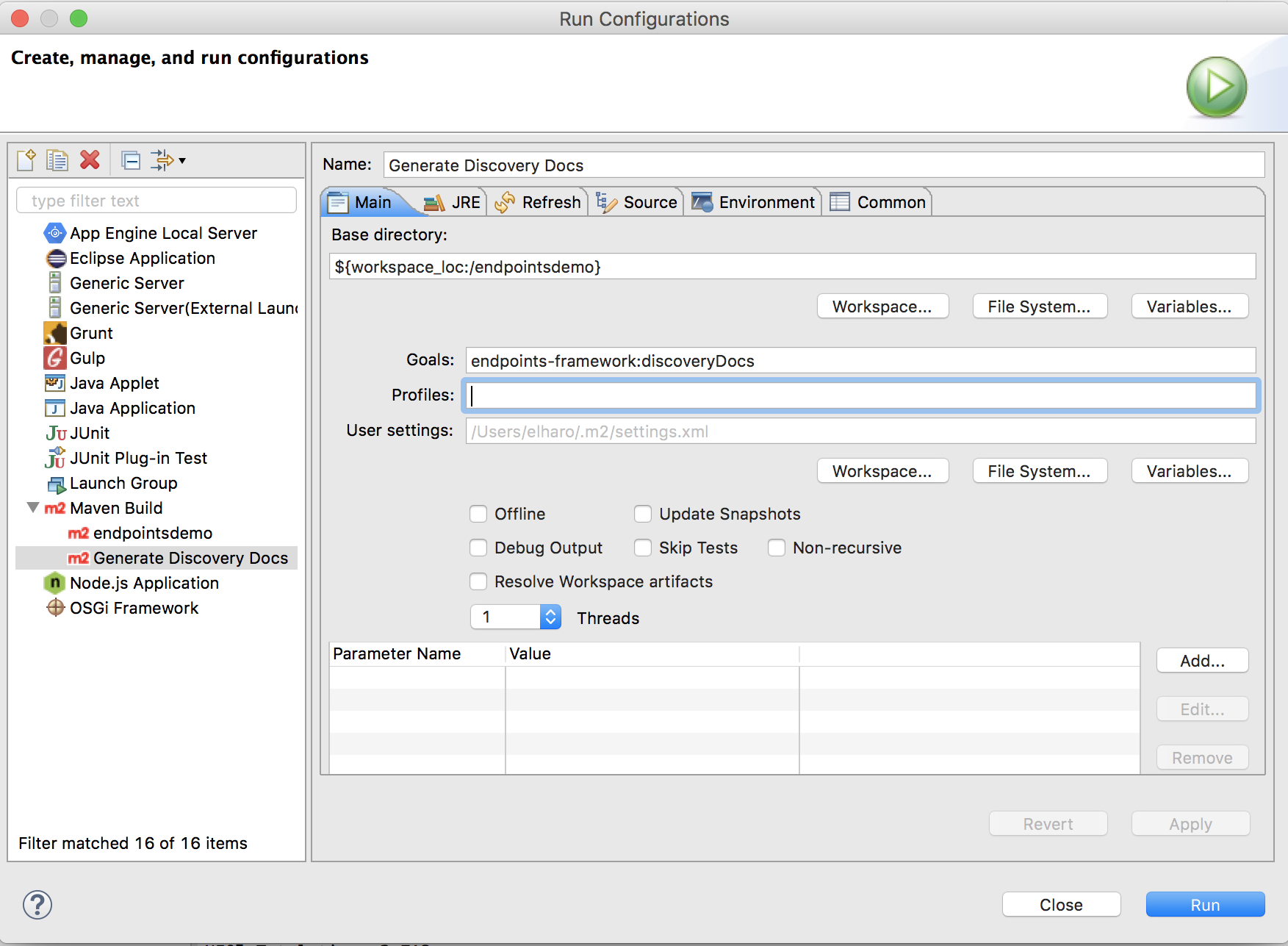 Eclipse Maven Build configuration