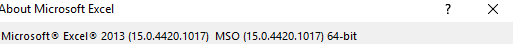 excel version