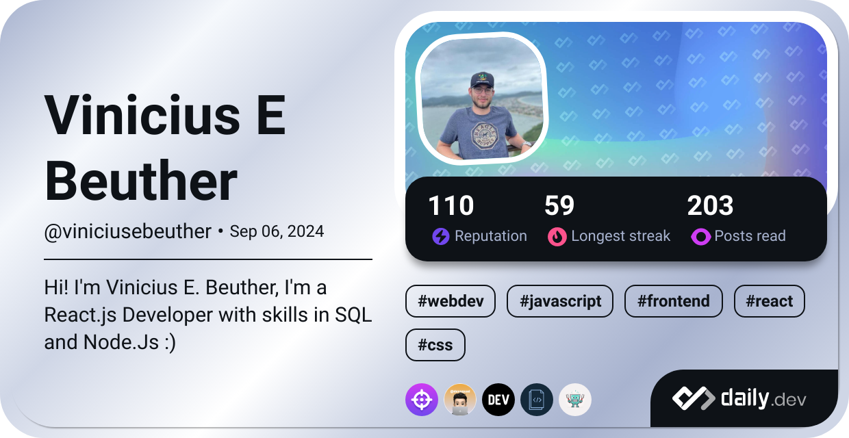 Vinicius E Beuther's Dev Card