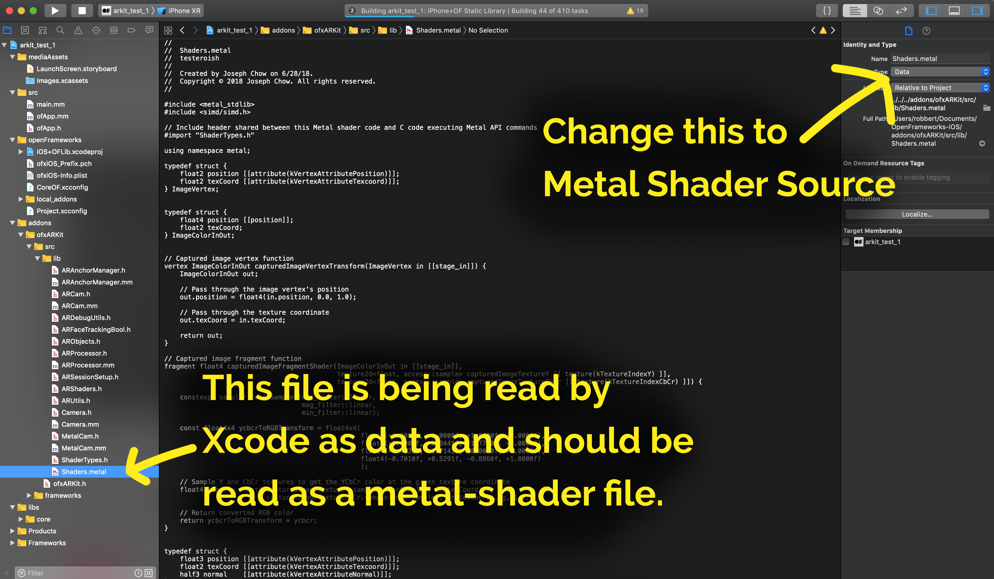 changing .metal file types