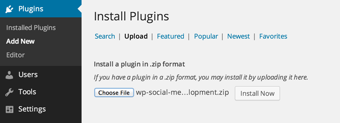 uploading the plugin