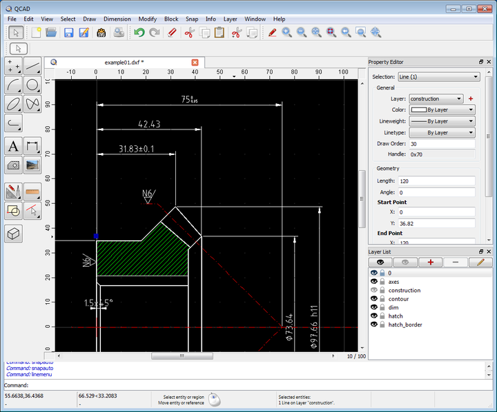 QCAD Application Window