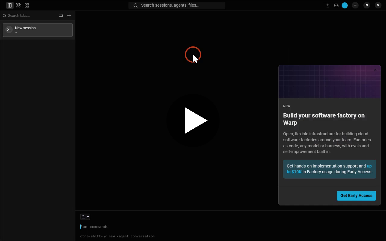 Opening the Command Palette, running "[Debug] Open Feature Intro Modal", observing the card's spacing, clicking its "Get Early Access" CTA button, and confirming it disappears.