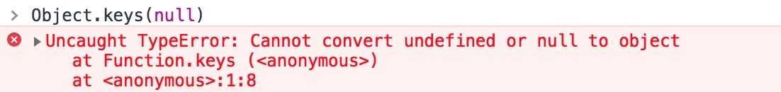 Object.keys(null)