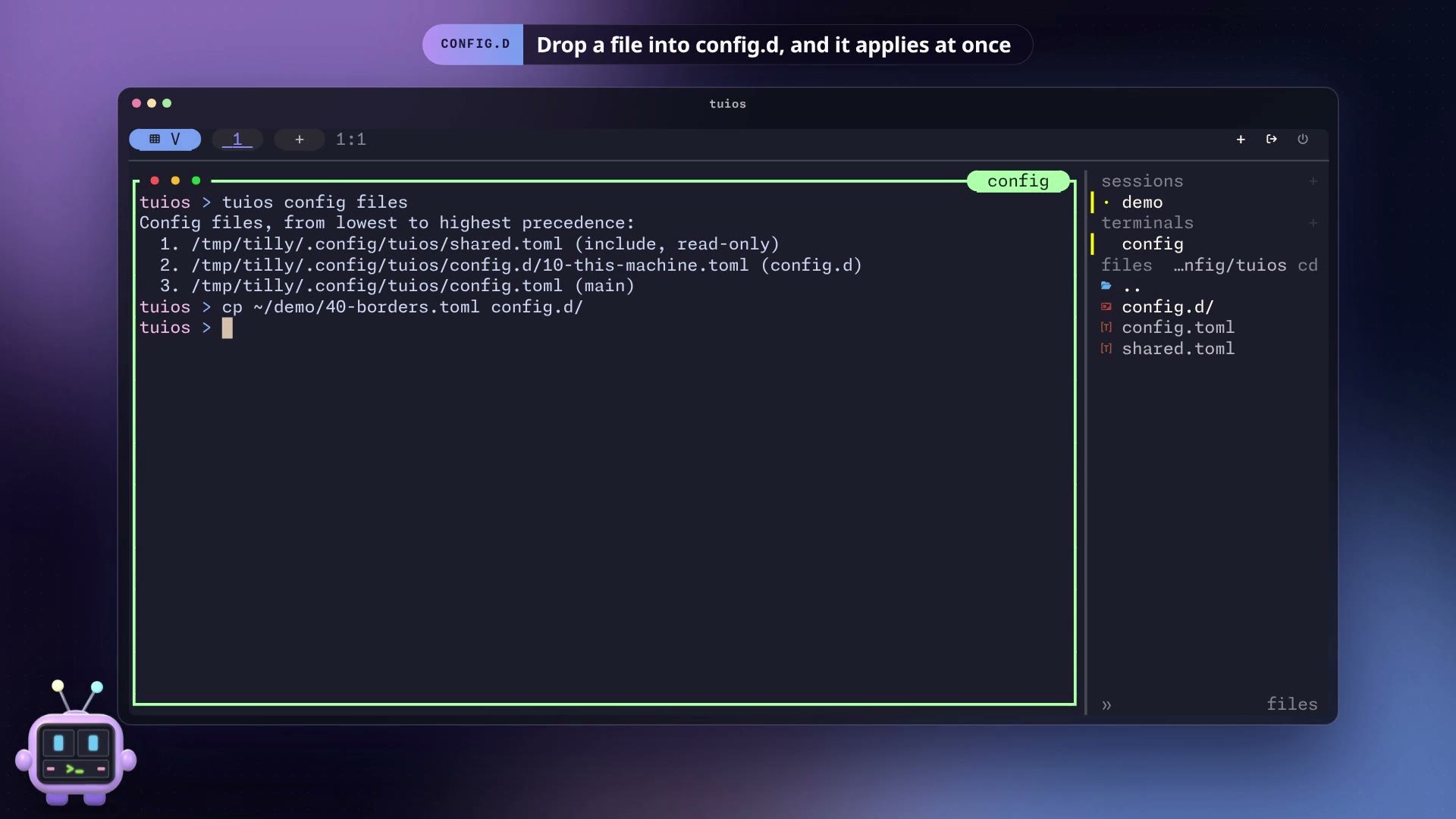 Split the config