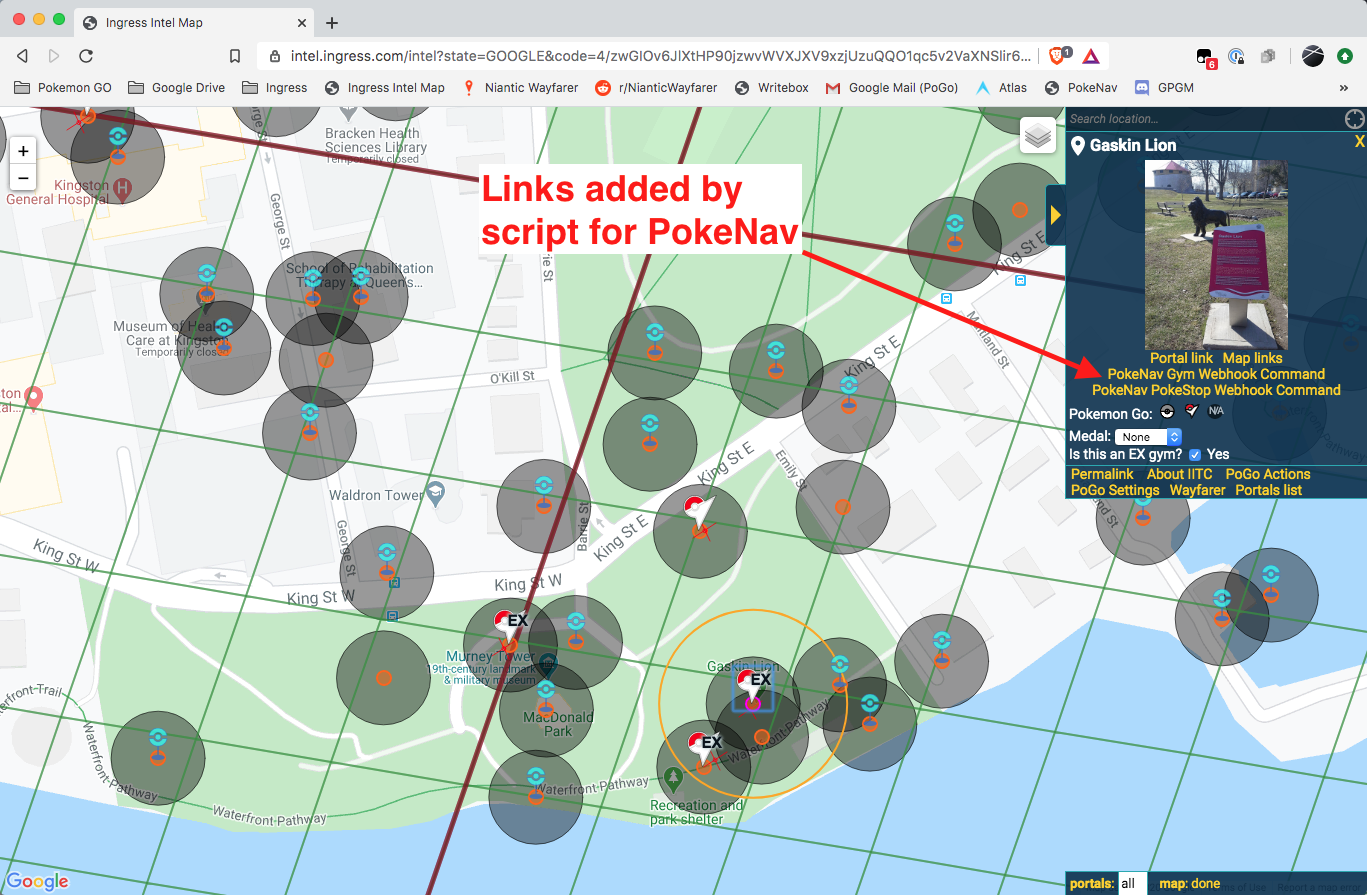 Portal Info with PokeNav Script running