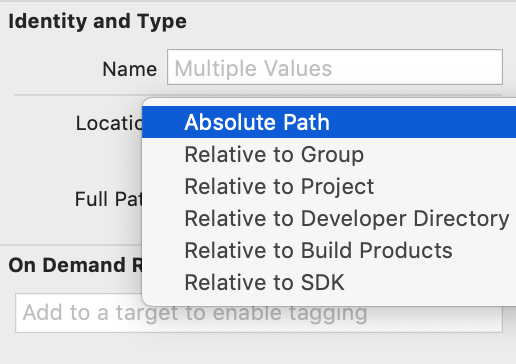 Location dropdown screenshot
