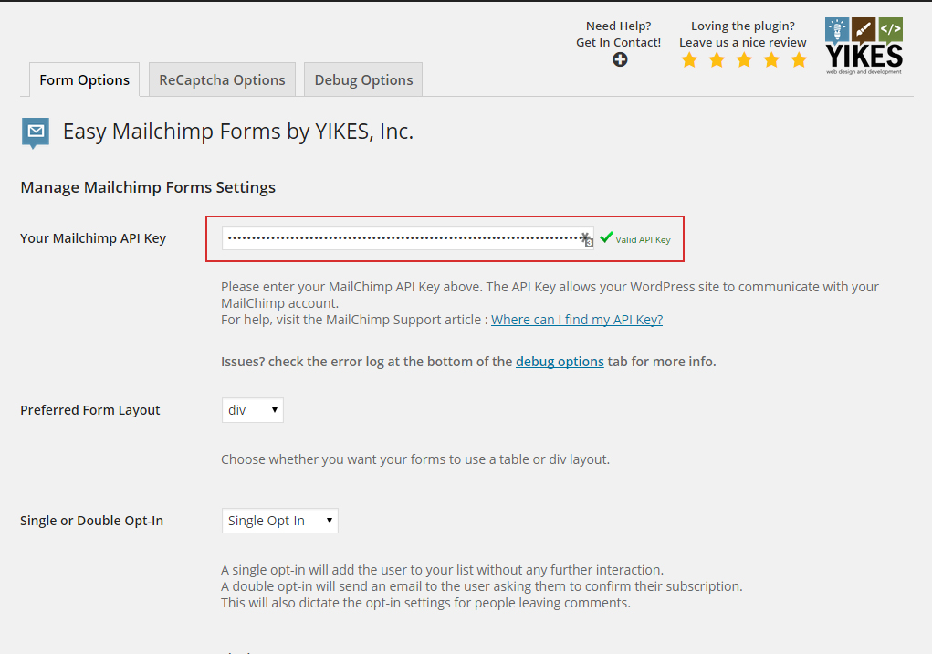 YIKES Inc Easy MailChimp Extender - Setup Step 4