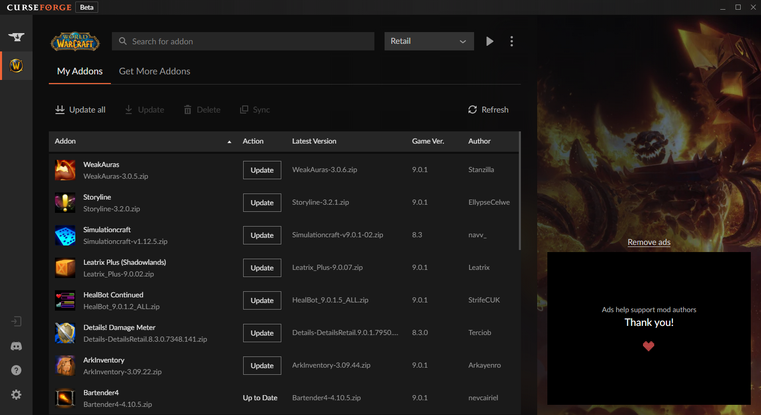 The Curseforge Client