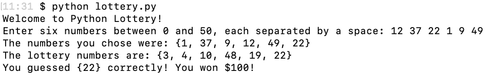 Python Lottery App