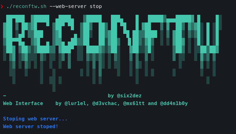 ReconFTW Stop Web GUI