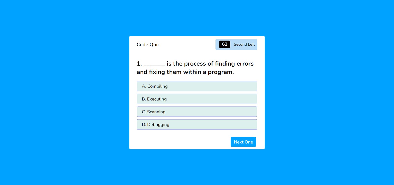 Code-Quiz Preview