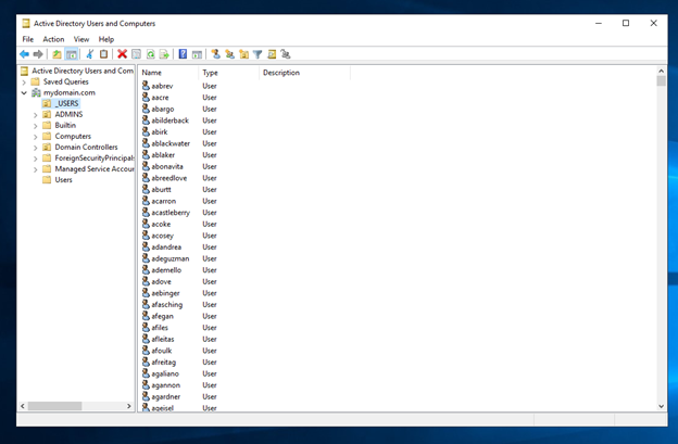 List of users in AD
