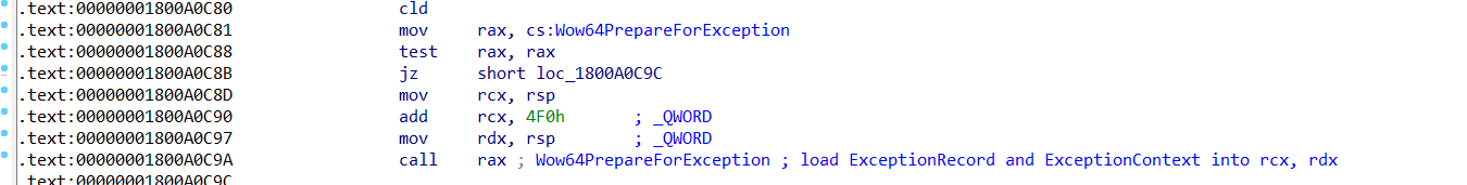 Exception info preperation