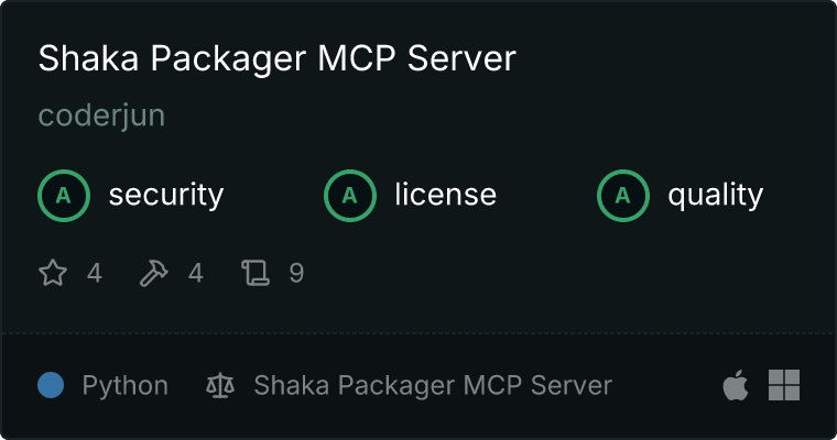 Shaka Packager Server MCP server
