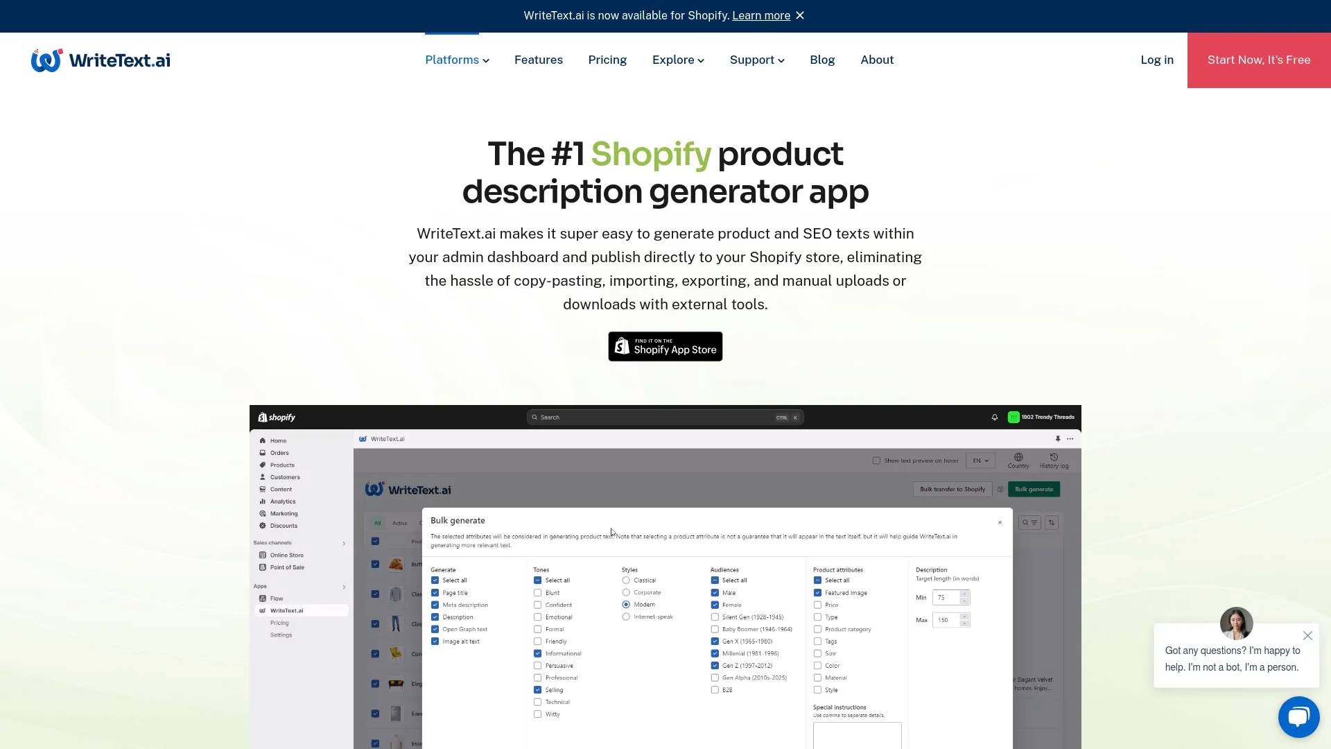 WriteText.ai for Shopify