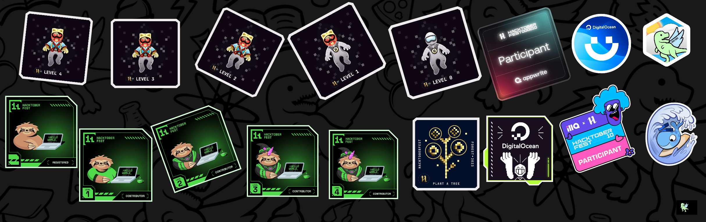 An image of @prakash's Holopin badges, which is a link to view their full Holopin profile