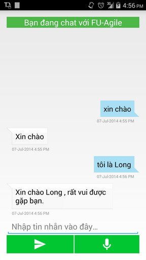 chat with bot screen