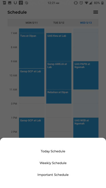 Schedule Dialog