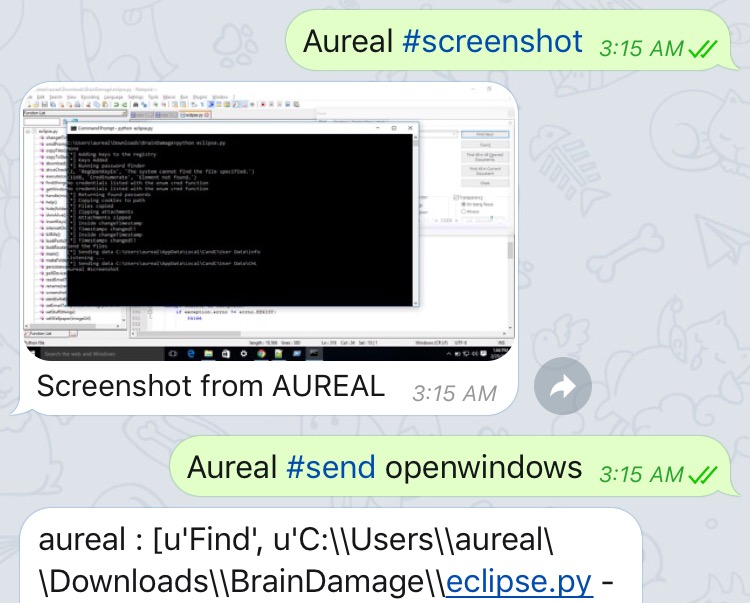 Take screenshot Telegram