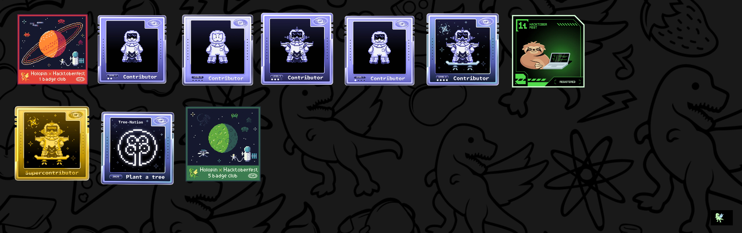 An image of @chaluvadis's Holopin badges, which is a link to view their full Holopin profile