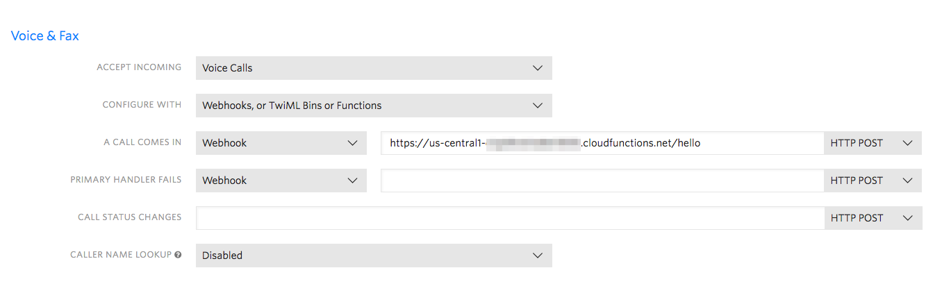 Twilio configure