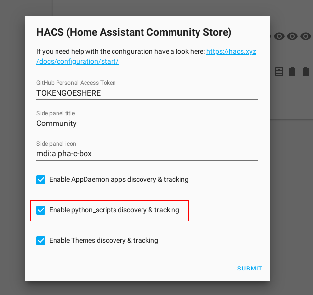 HACS Configuration