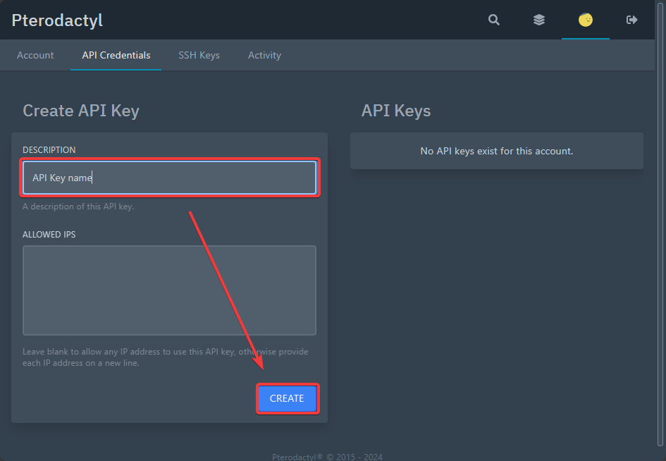 Create Client API Key