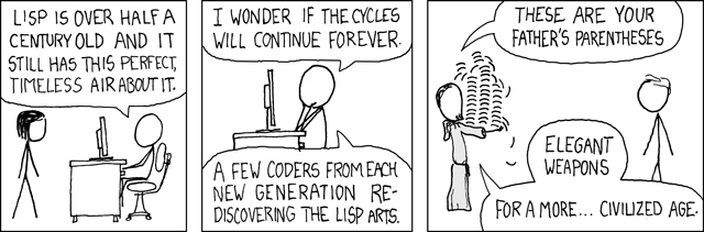 Lisp Cycles xkcd comic