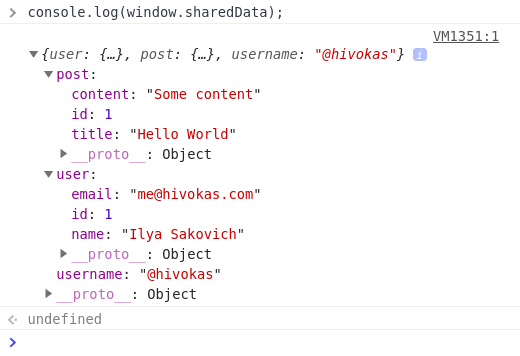 Shared Data in JS